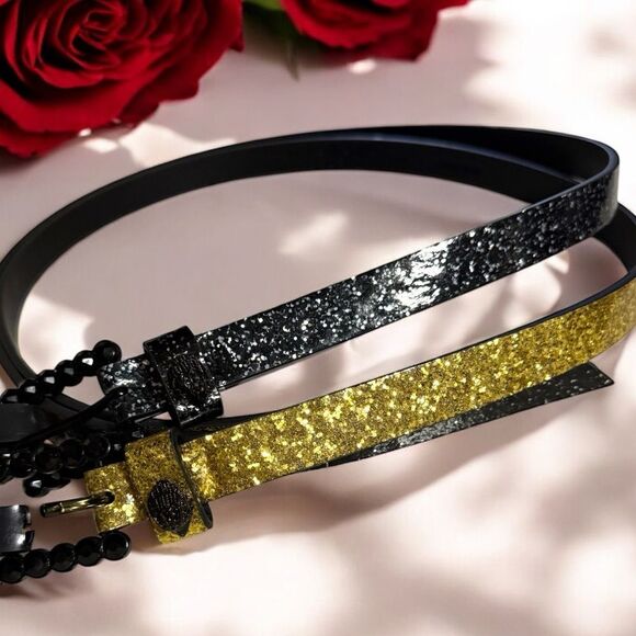 Kurt Geiger Glitter 2 piece Belts - Picture 3 of 10